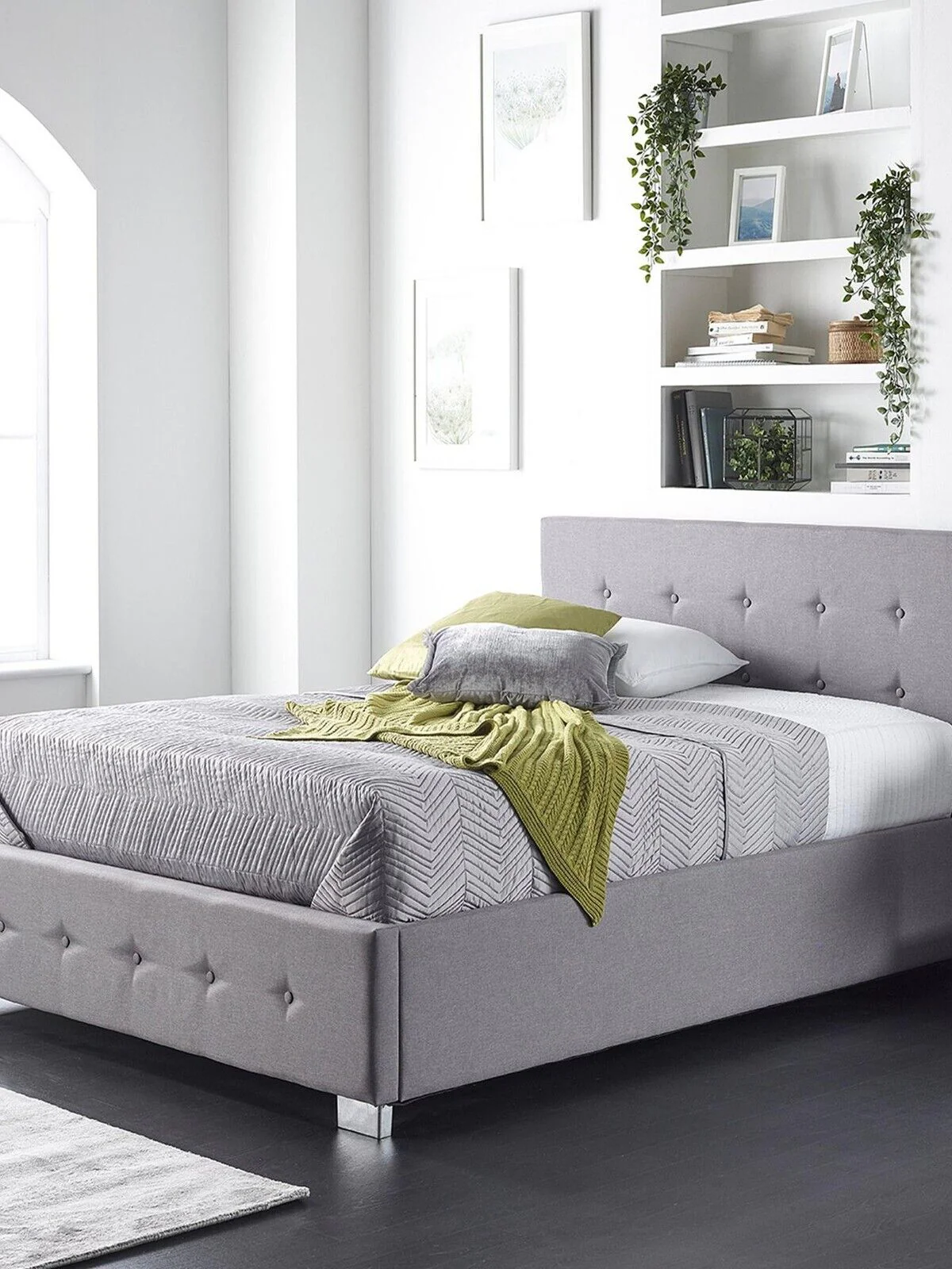 Aspire Linen Side Opening Ottoman Single Bed Grey Srylish Bedroom Solution - Image 2