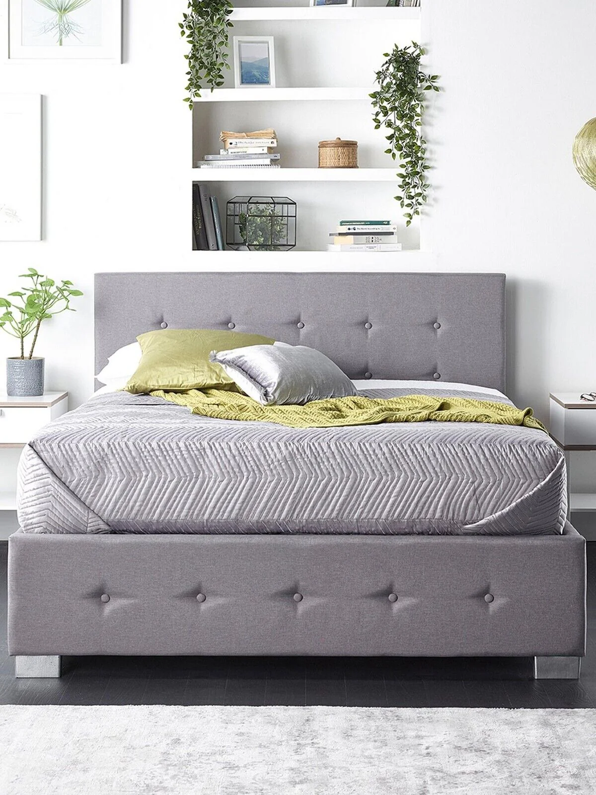 Aspire Linen Side Opening Ottoman Single Bed Grey Srylish Bedroom Solution - Image 3