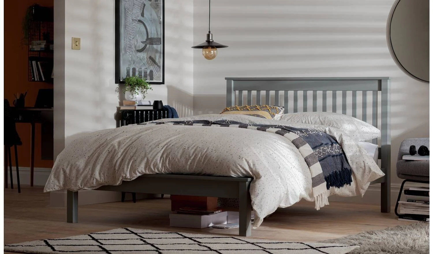 Aspley Kingsize Wooden Bed Frame Grey Durable and Stylish Bedroom Decor - Image 4