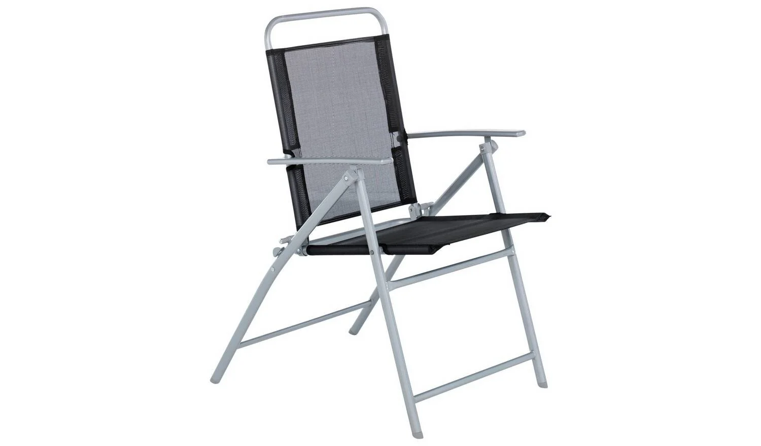 Atlantic 4 Seater Folding Metal Patio Set Black Garden Furniture Dining - Image 7