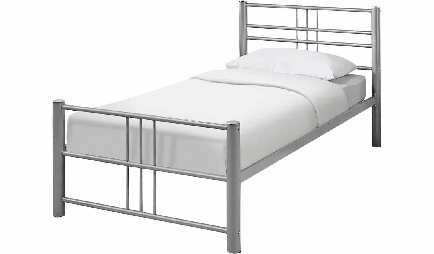 Atlas Single Metal Bed Frame Silver (W97.7, L201.2, H90cm) Durable and Stylish - Image 11