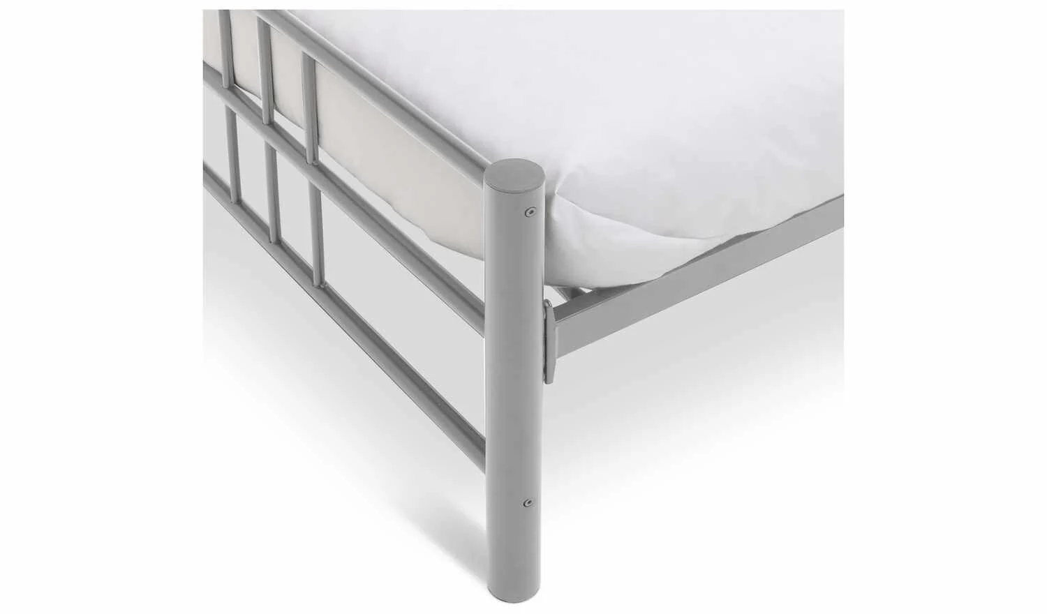 Atlas Single Metal Bed Frame Silver (W97.7, L201.2, H90cm) Durable and Stylish - Image 9