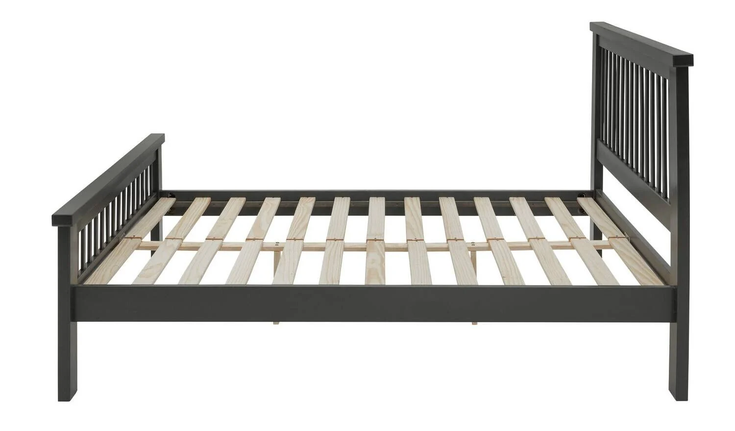 Aubrey Kingsize Wooden Bed Frame Charcoal Sturdy and Stylish Bedroom Furniture - Image 3