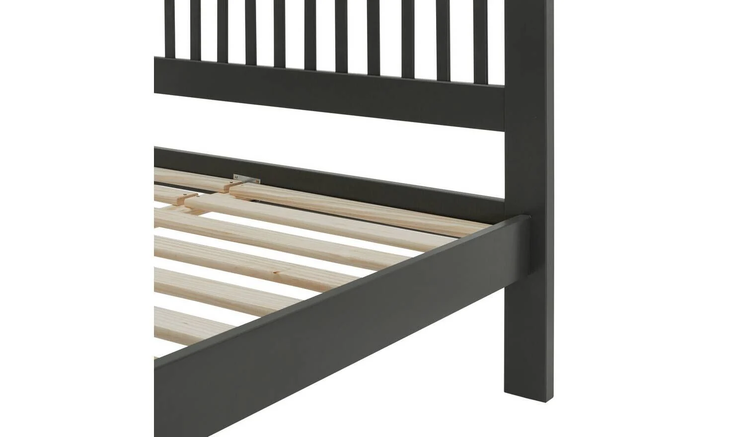 Aubrey Kingsize Wooden Bed Frame Charcoal Sturdy and Stylish Bedroom Furniture - Image 5