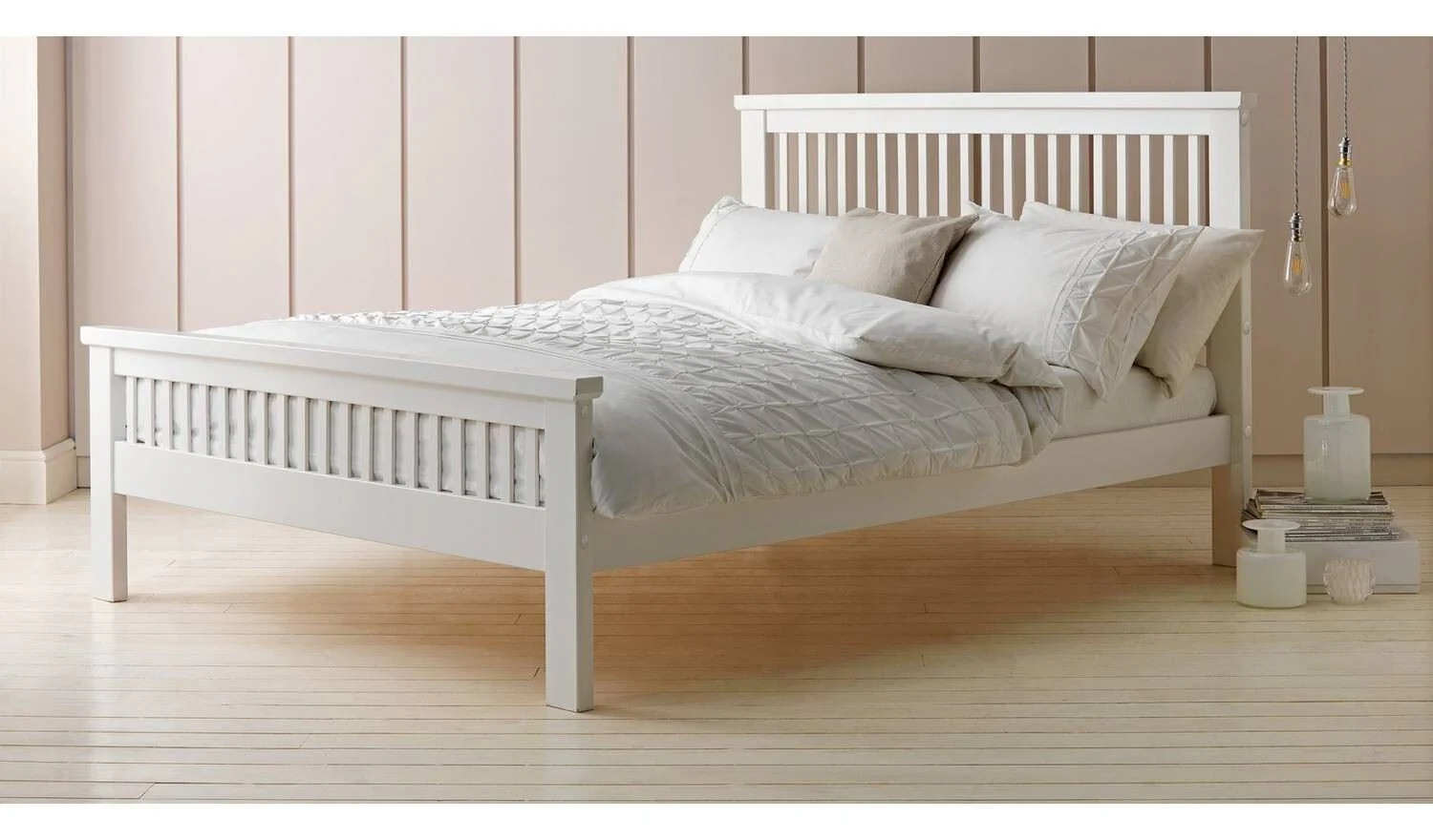 Aubrey Superking Wooden Bed Frame White Sturdy and Stylish Bedroom Furniture - Image 2