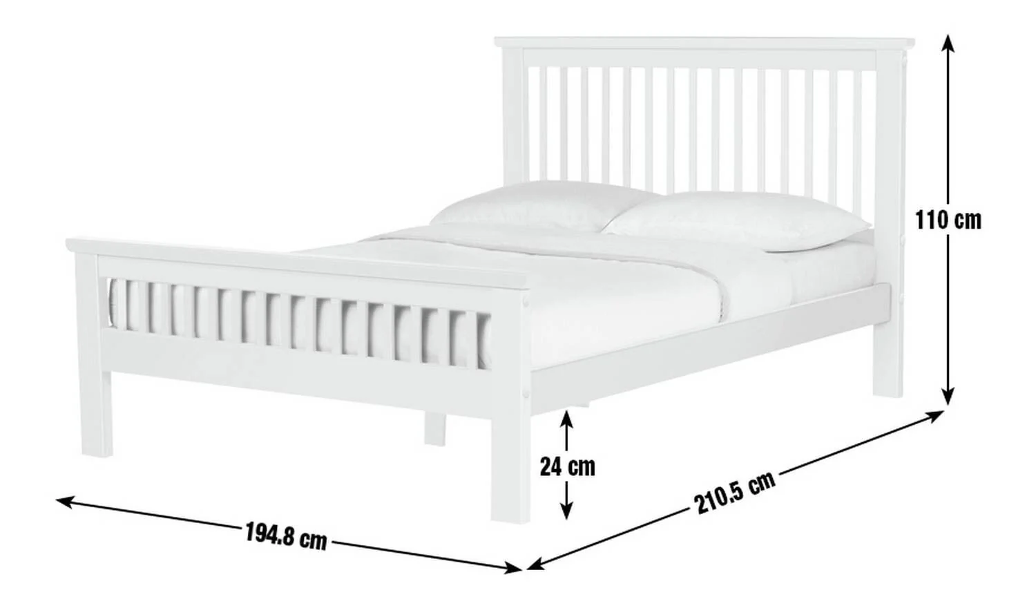 Aubrey Superking Wooden Bed Frame White Sturdy and Stylish Bedroom Furniture - Image 7