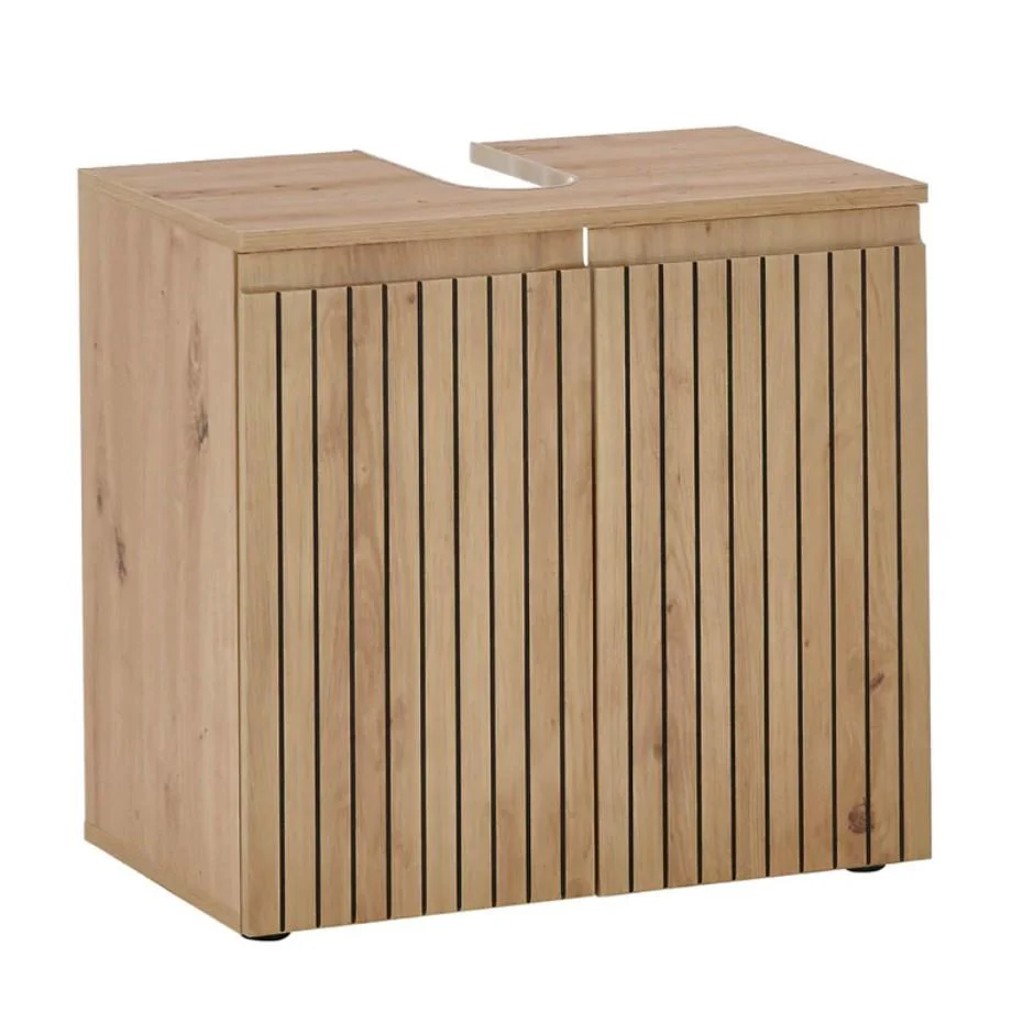 Austin 2 Door Under Sink Cabinet Brown Bathroom Storage Organiser - Image 3