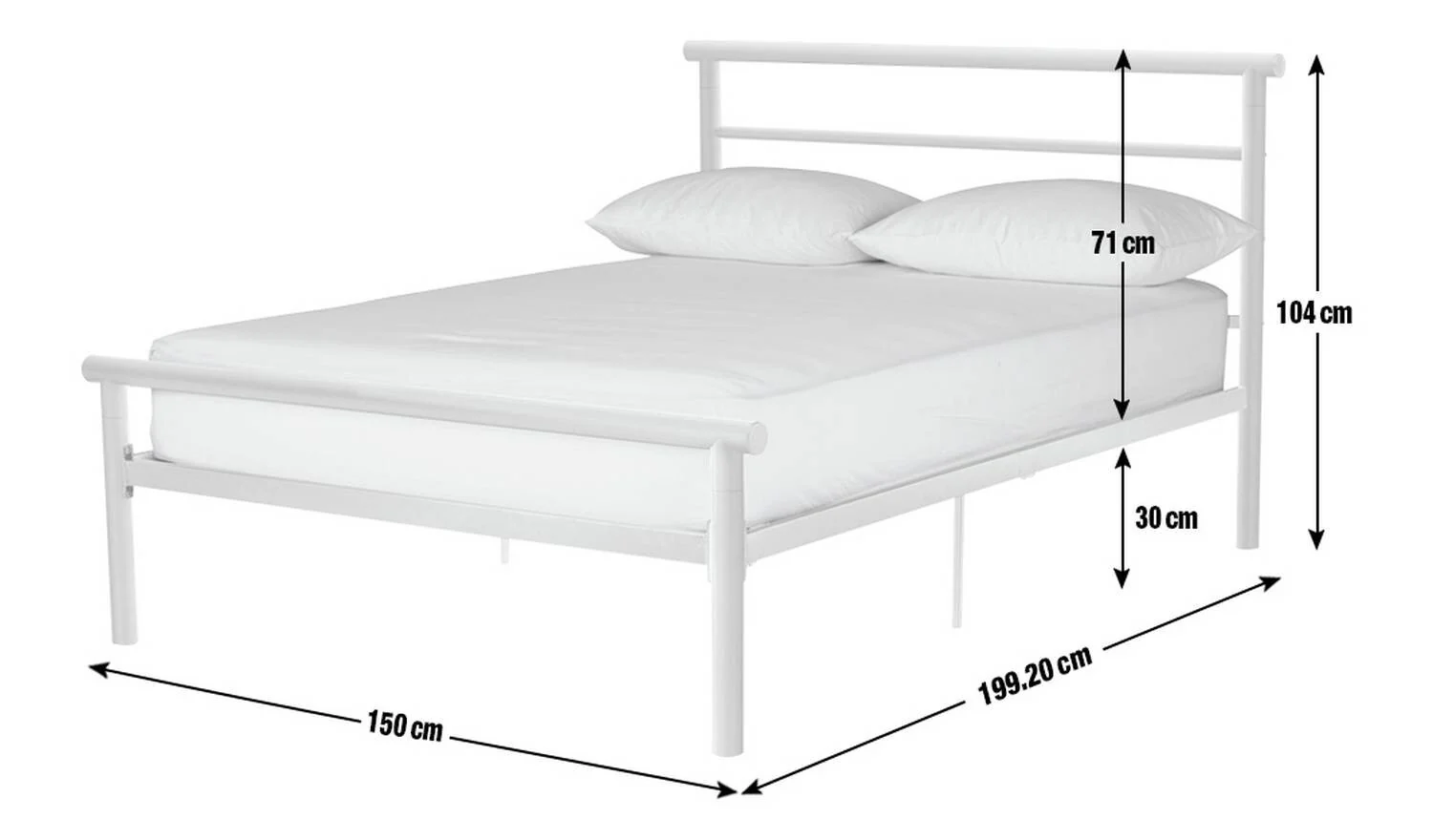 Avalon Double Metal Bed Frame Black Modern Bedroom Furniture Industrial - Image 7