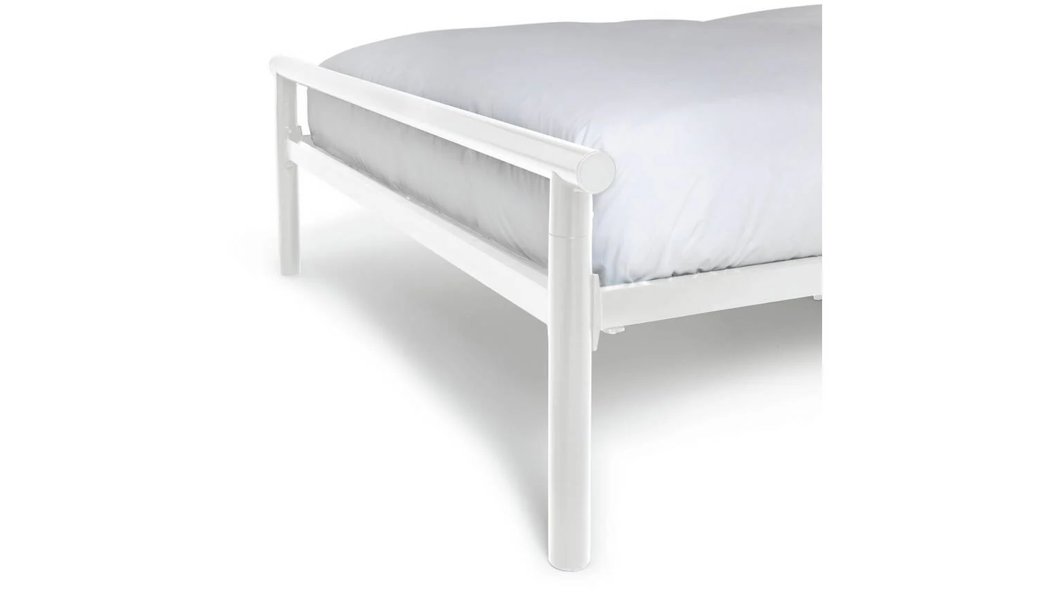 Avalon Small Double Metal Bed Frame White Modern Bedroom Furniture - Image 6