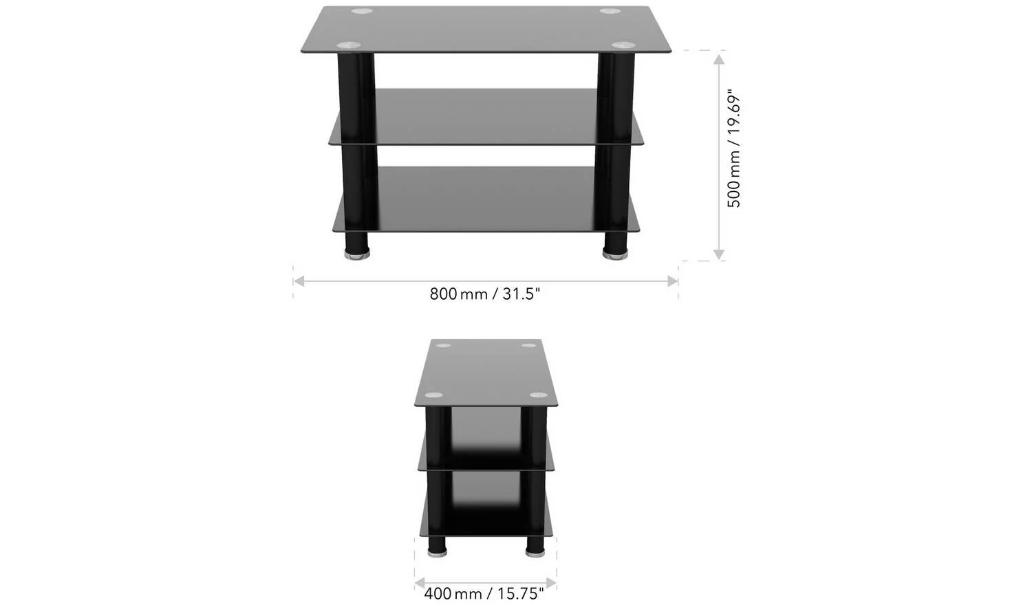 AVF Glass up to 40 Inch TV Stand Black For Living Room Bedroom - Image 3