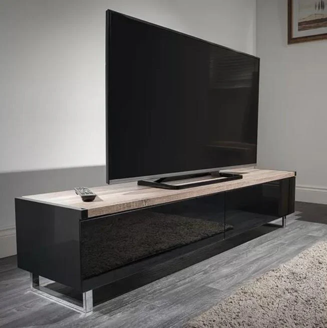 AVF Panorama 160 cm TV Stand for up to 80" TVs Light Oak Grey - Image 4