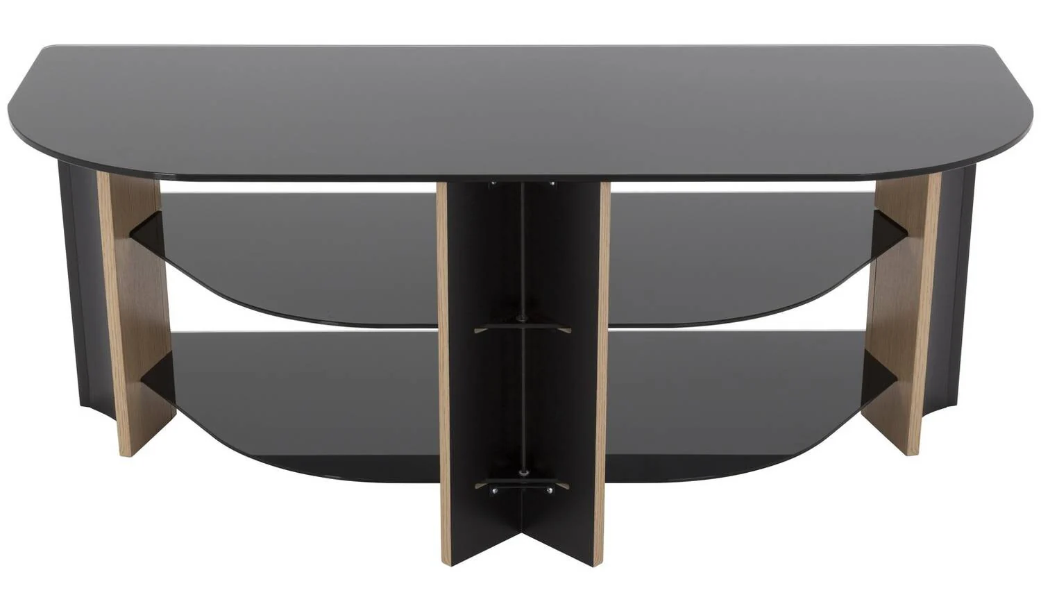 AVF Up To 55 Inch TV Stand Black Glass and Oak Effect Media Unit - Image 7