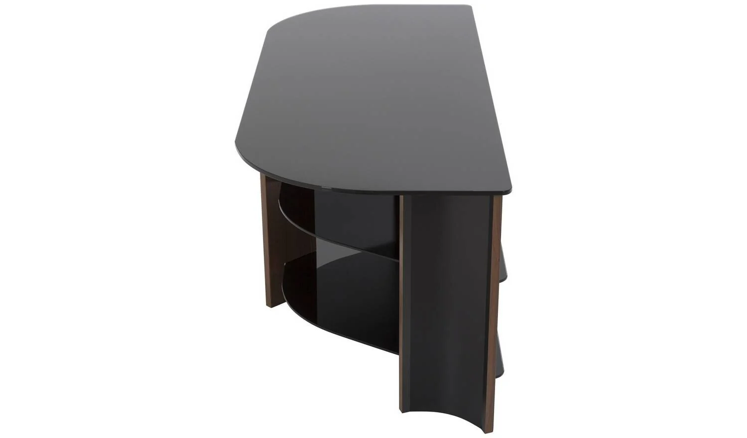 AVF Up To 55 Inch TV Stand Black Glass and Walnut Effect With Shelves - Image 5