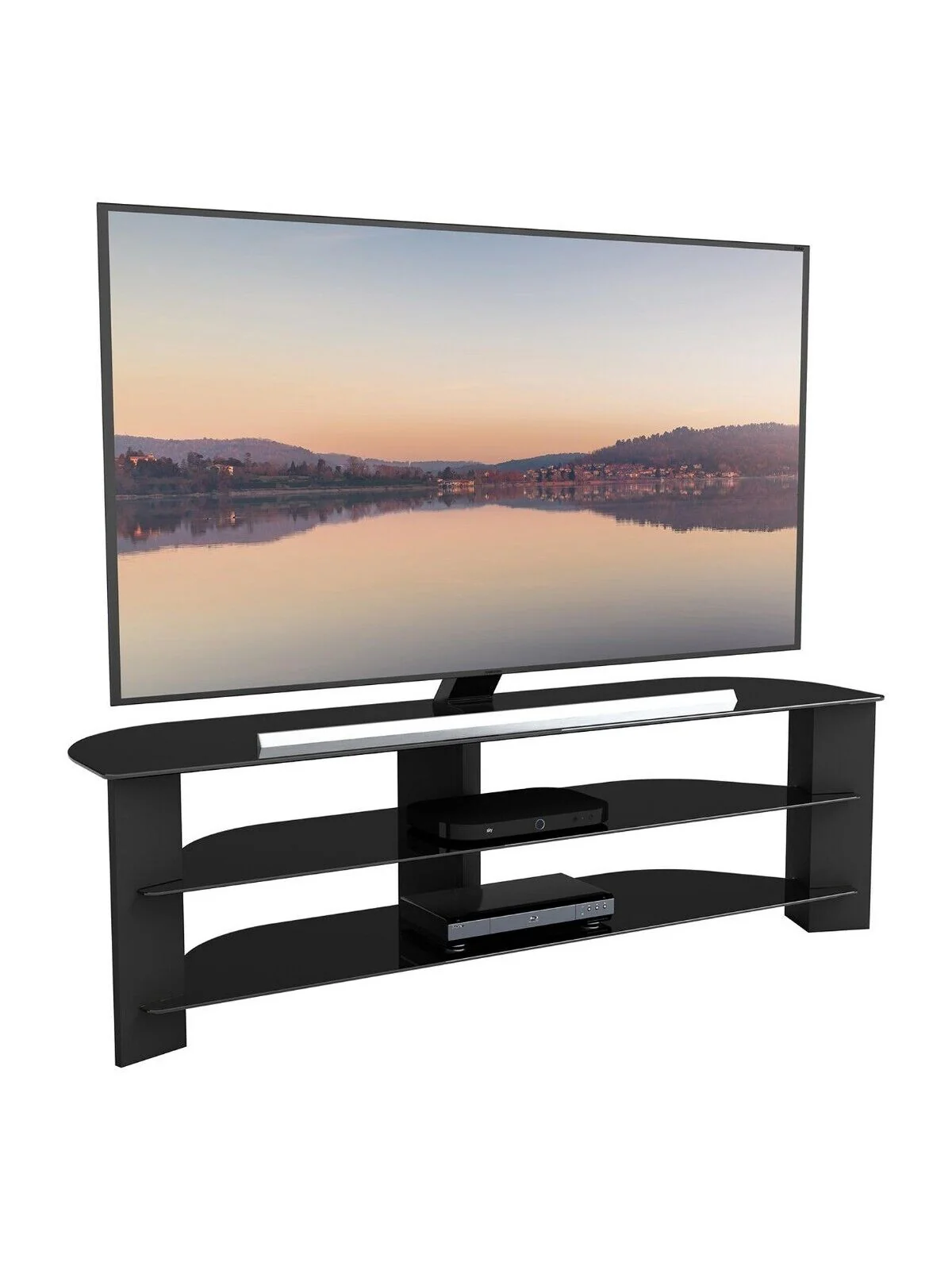 AVF Varano Corner Tv Stand - Black Glass TV Size: 61-70 FAST DELIVERY - Image 4