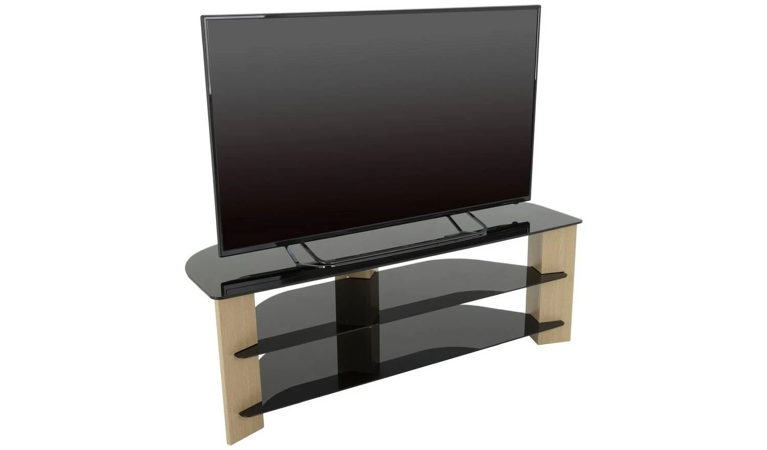 AVF Wood Effect Up To 65 Inch TV Corner Stand Oak Media Unit Storage - Image 2