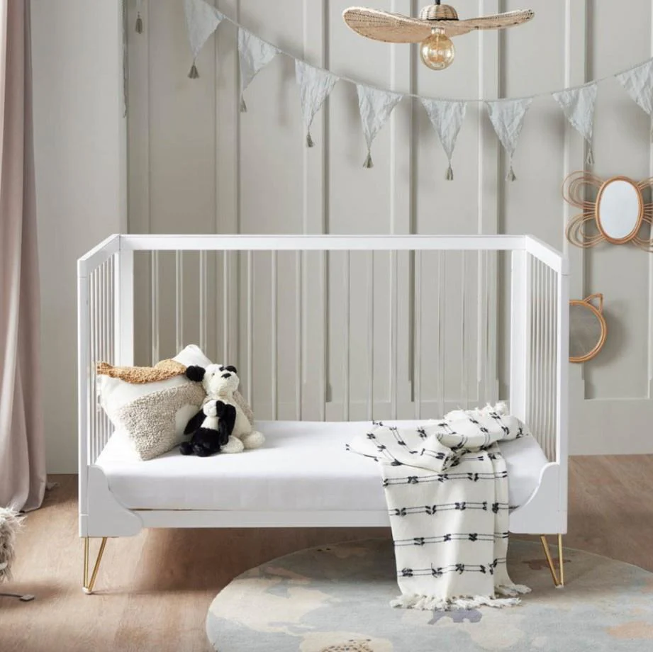 Babymore Kimi Cot Bed Acrylic No Mattress Baby Nursery Furniture - Image 2