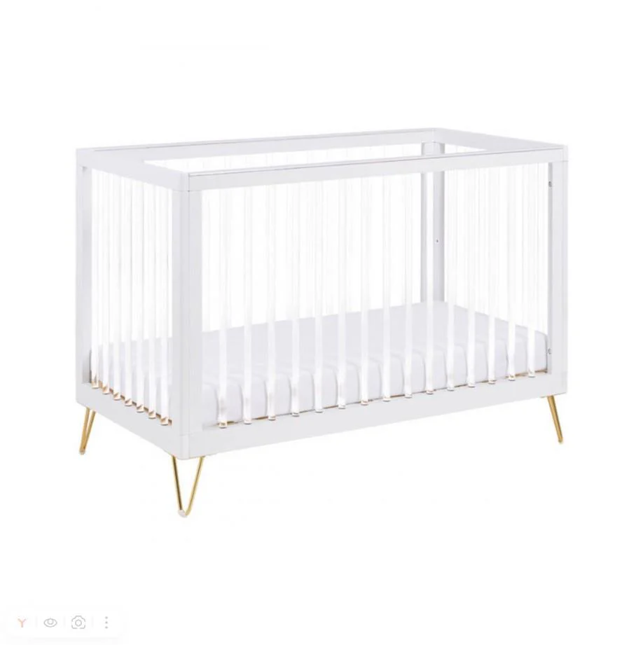 Babymore Kimi Cot Bed Acrylic No Mattress Baby Nursery Furniture - Image 5