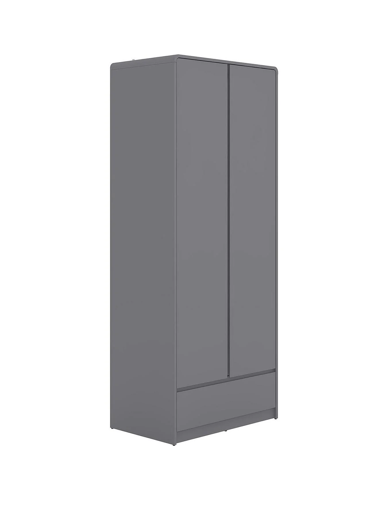 Bailey 2 Door 1 Drawer Wardrobe Grey Storage Organiser Bedroom - Image 2