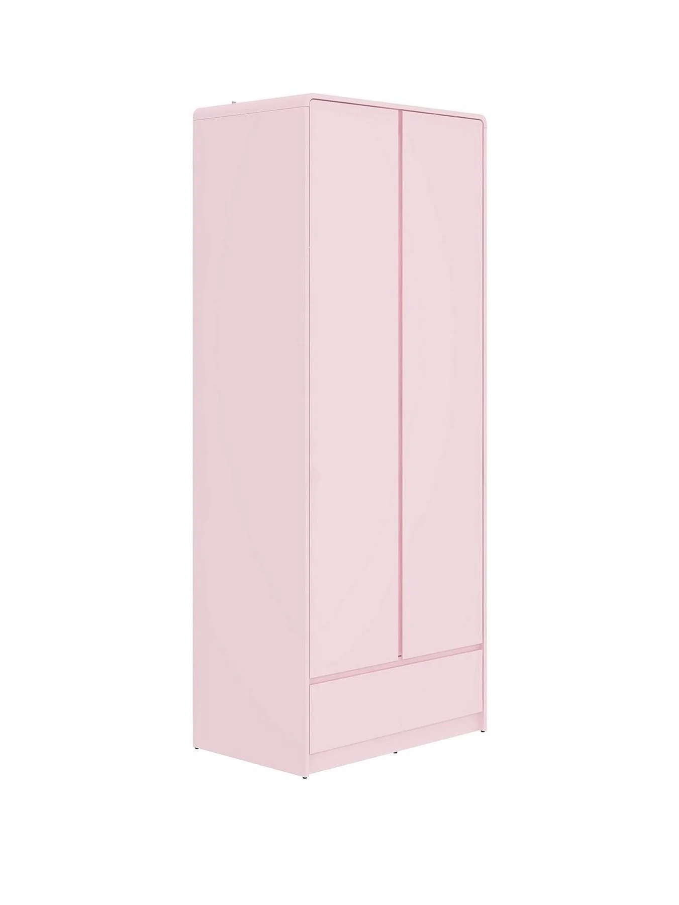 Bailey 2 Door 1 Drawer Wardrobe Pink Storage Organiser Bedroom - Image 2