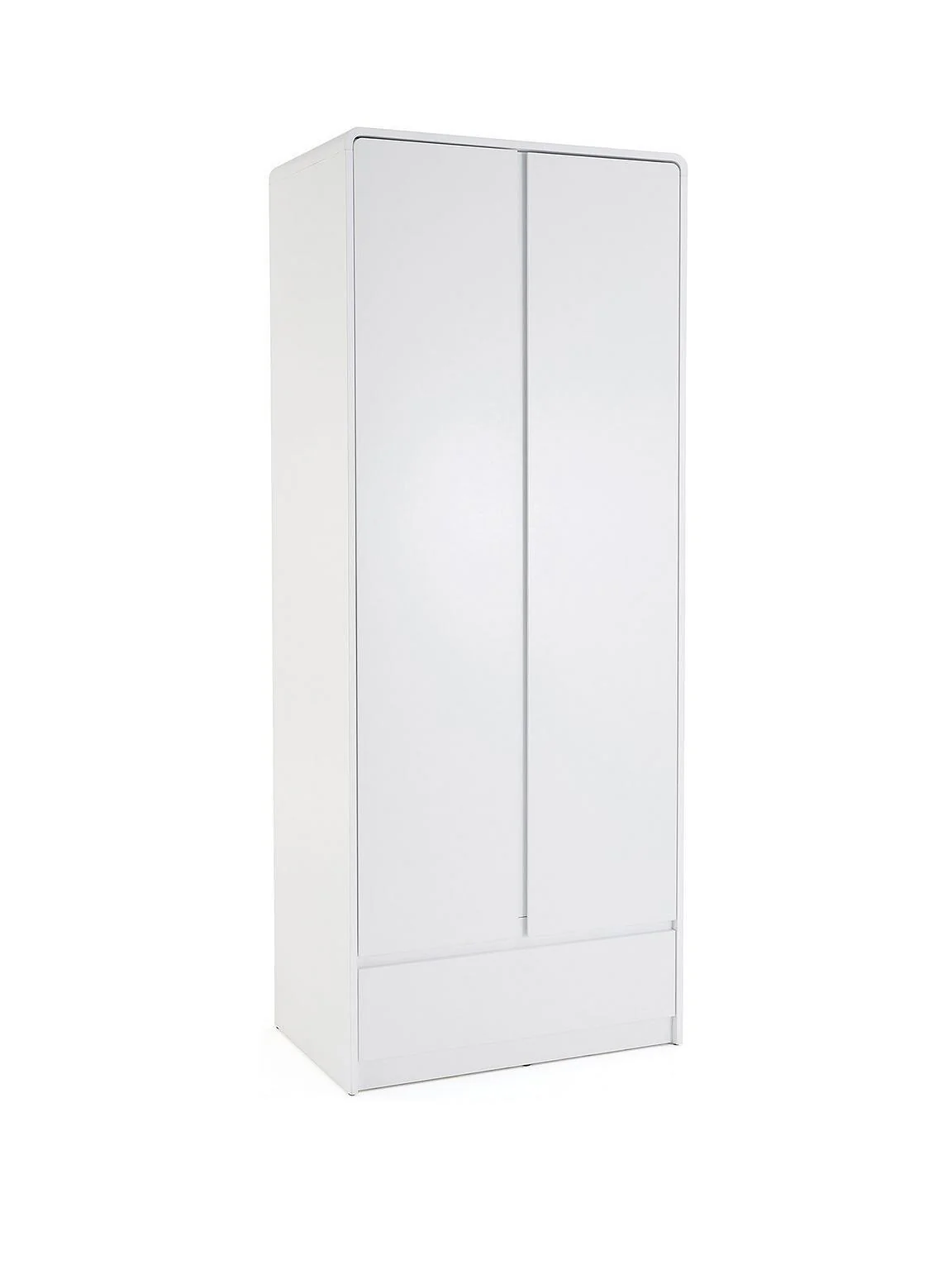 Bailey Kids 2 Door 1 Drawer Wardrobe White Childrens Bedroom Storage - Image 3