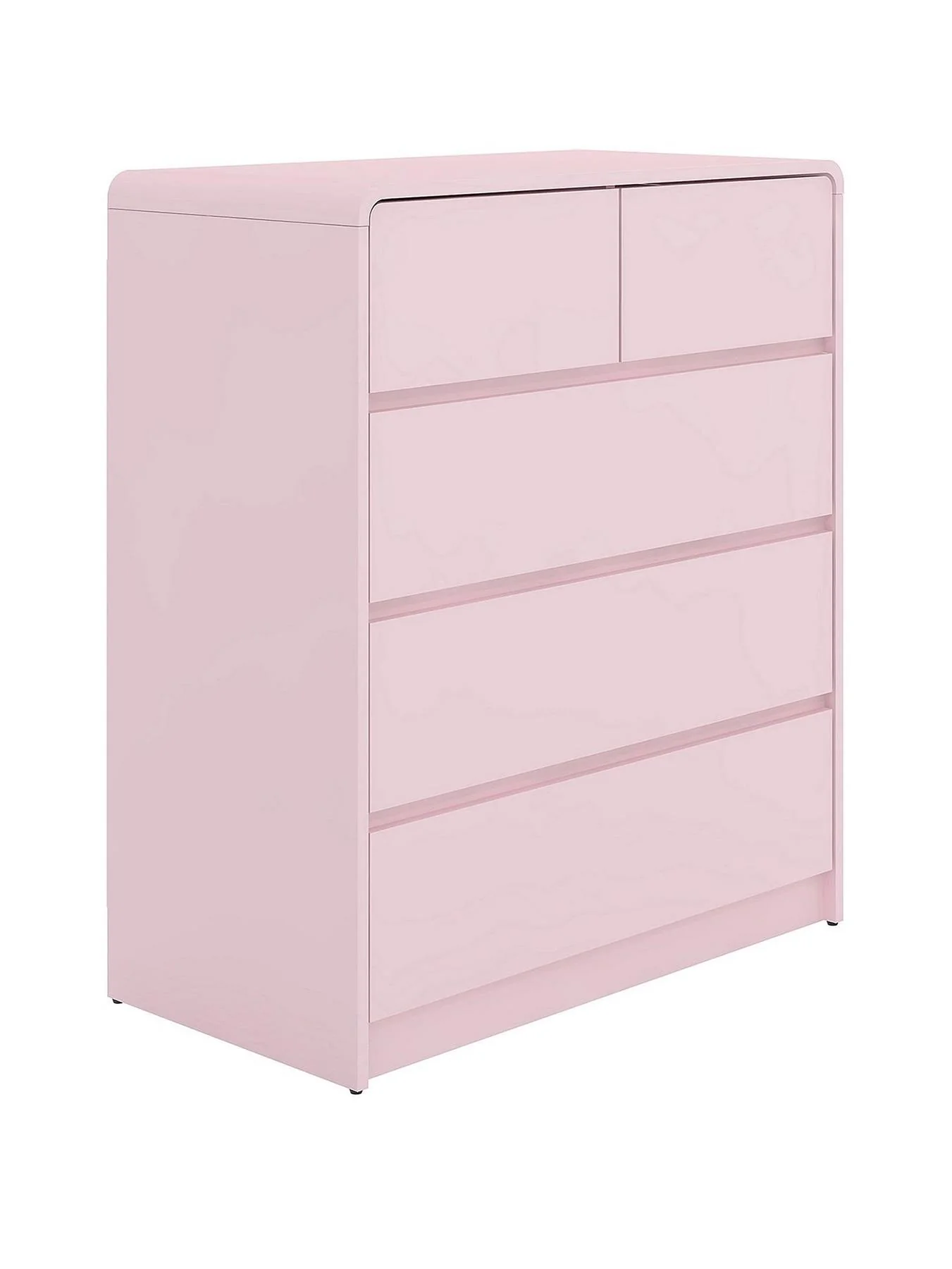 Bailey Kids 3 + 2 Drawer Chest Pink Storage Organiser Bedroom Furniture - Image 2