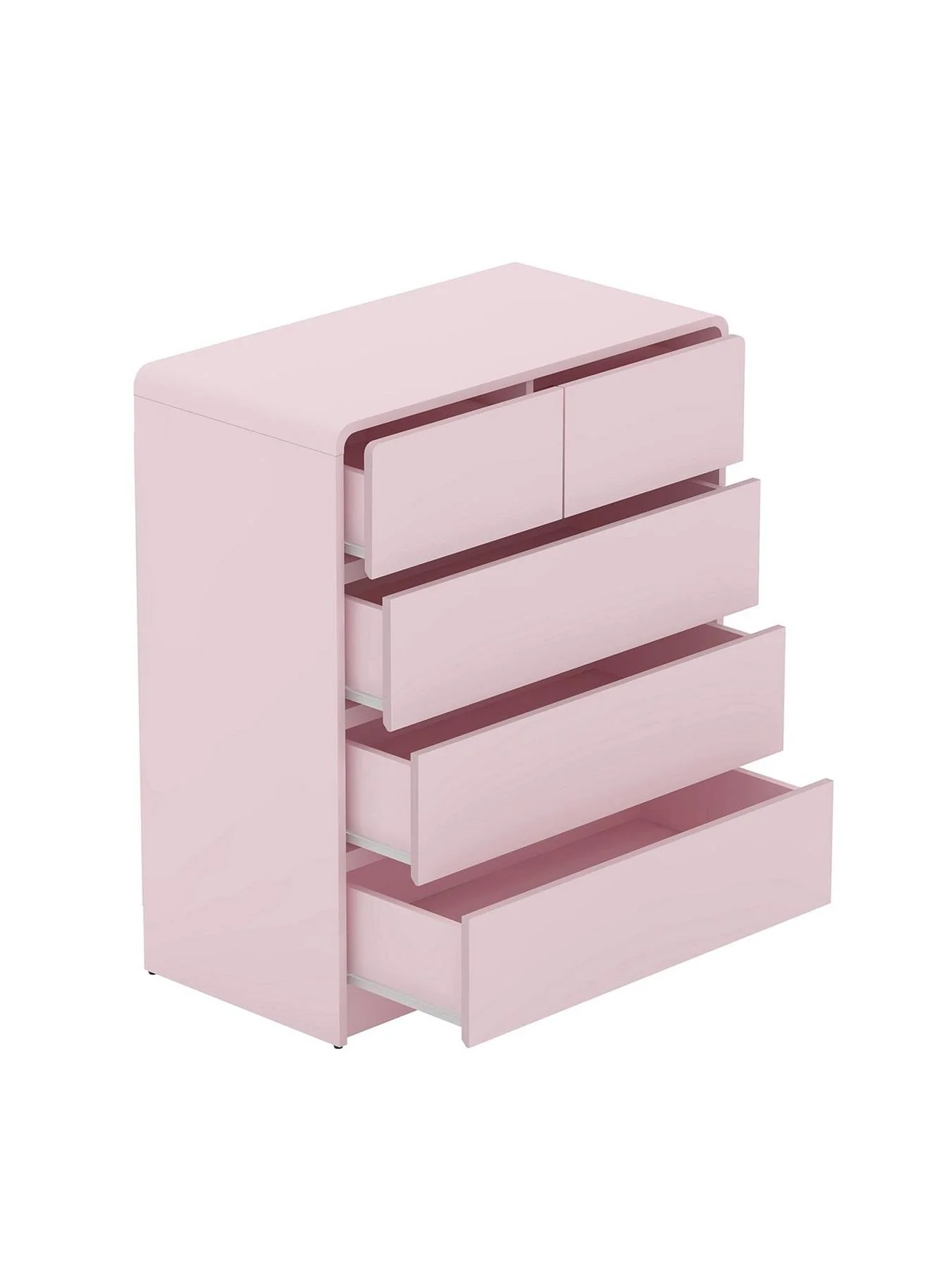 Bailey Kids 3 + 2 Drawer Chest Pink Storage Organiser Bedroom Furniture - Image 4