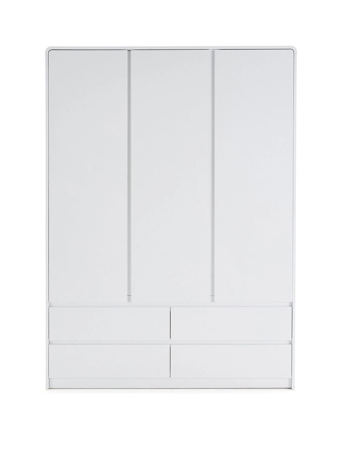 Bailey Kids 3 Door 4 Drawer Wardrobe White Childrens Bedroom Storage - Image 2