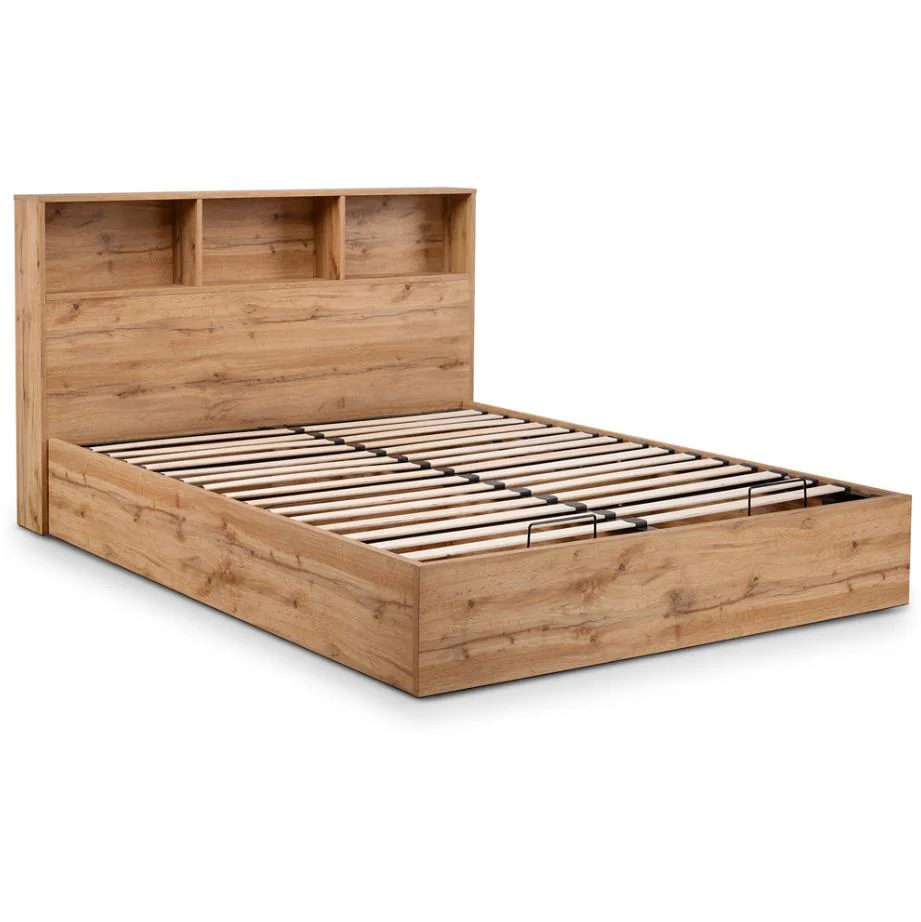 Bali King Size Light Oak Storage Ottoman Bed Gas Lift Up Mechanism - Image 4