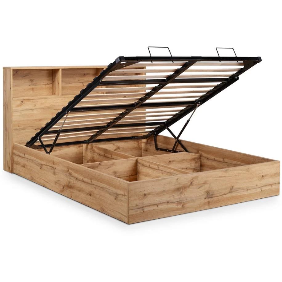 Bali King Size Light Oak Storage Ottoman Bed Gas Lift Up Mechanism - Image 5