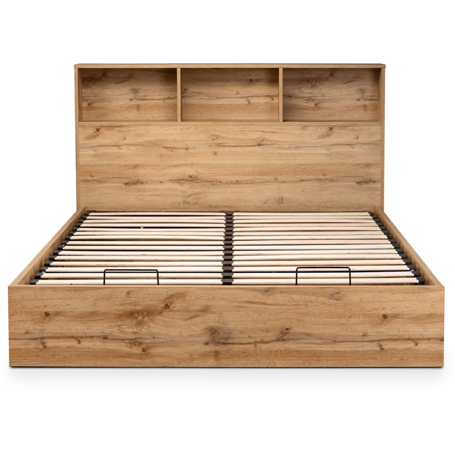 Bali King Size Light Oak Storage Ottoman Bed Gas Lift Up Mechanism - Image 6