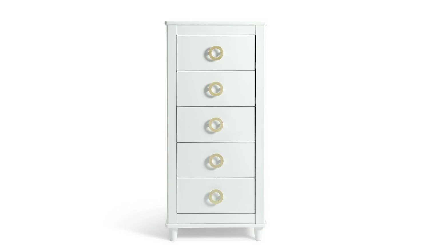 Bardot 5 Drawer Tallboy White Stylish and Compact Bedroom Storage Solution - Image 4