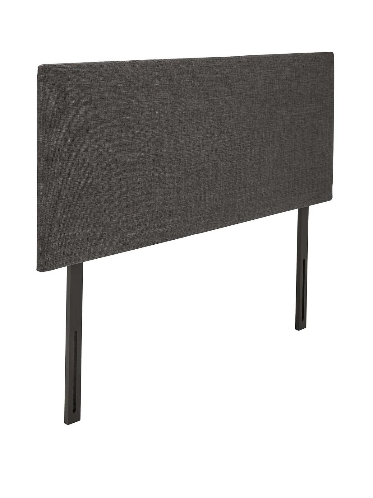 Beeston Headboard Double Grey Faux Linen Padded Fabric Bedroom Decor - Image 3