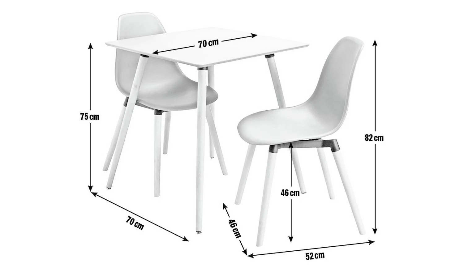 Berlin Grey Dining Table & 2 Grey Chairs Modern Kitchen Furniture Set - Image 7