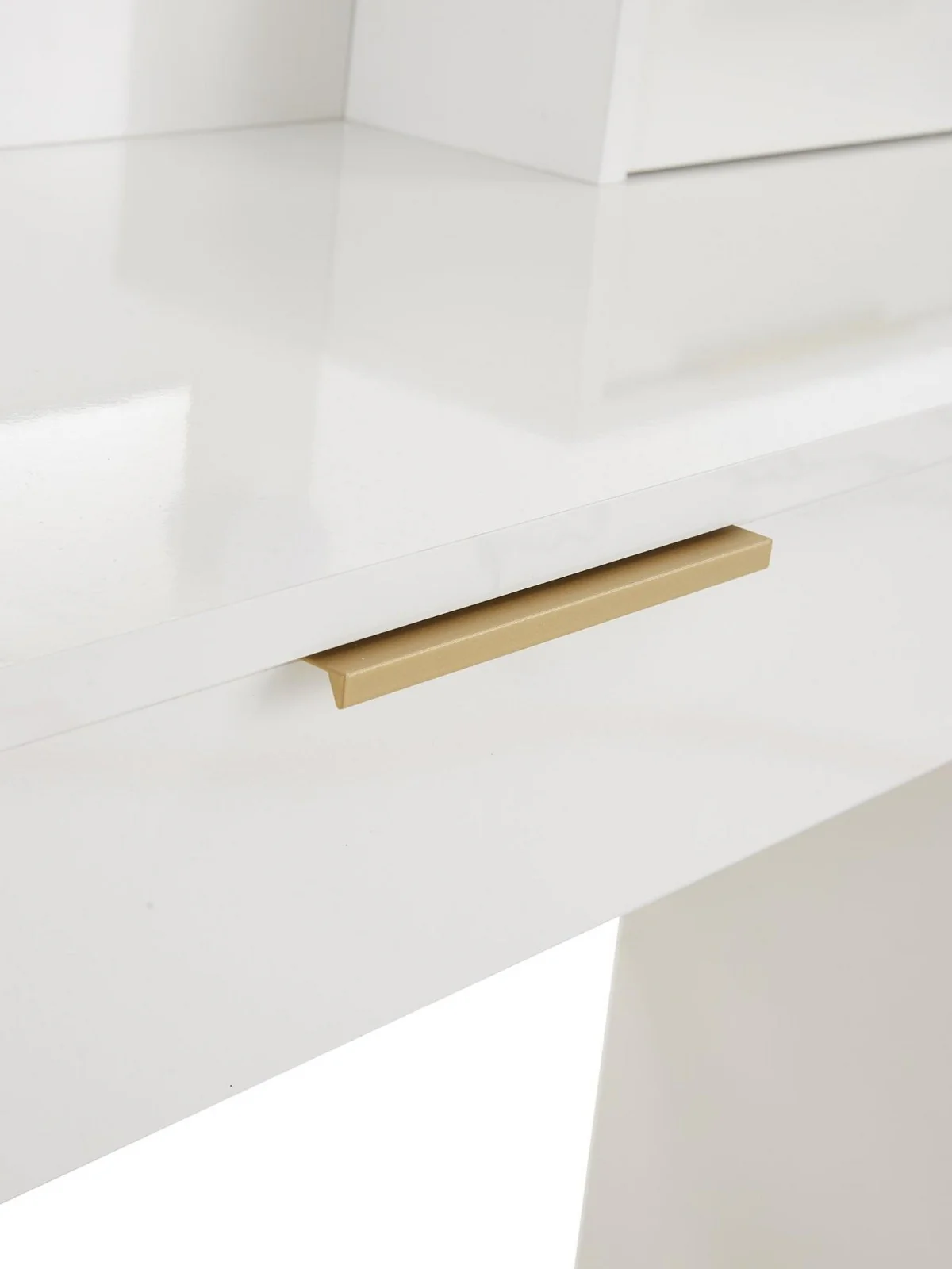 Bessy Gloss Dressing Table with Mirror White LED Vanity Set with Drawers - Image 6