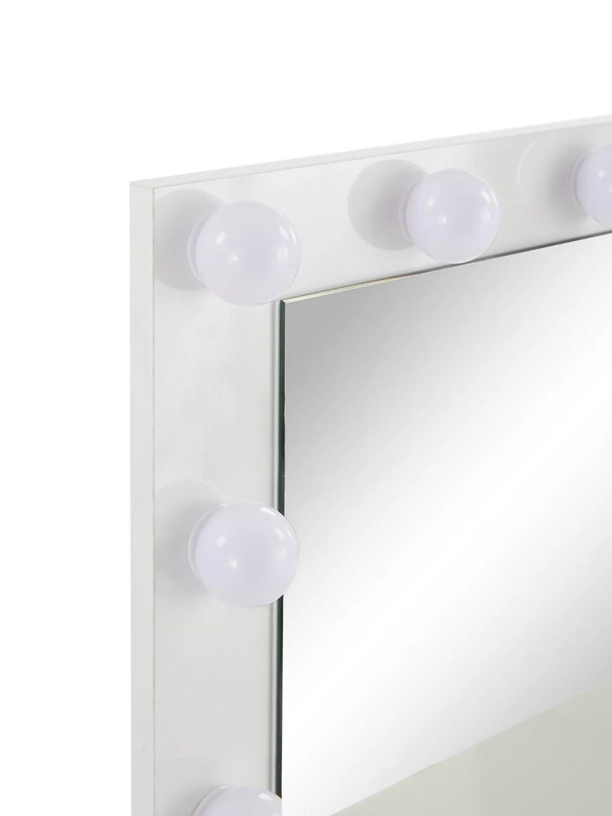 Bessy Gloss Dressing Table with Mirror White LED Vanity Set with Drawers - Image 7