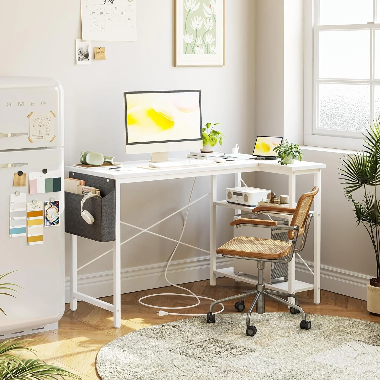 BEXEVUE L-Shaped Desk 140x70cm White | Corner Computer Desk - Image 6