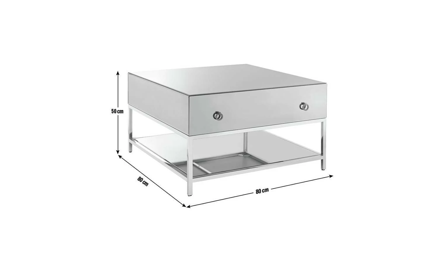 Bianco Smoked Mirror Coffee Table Elegant and Reflective Centerpiece Living Room - Image 11