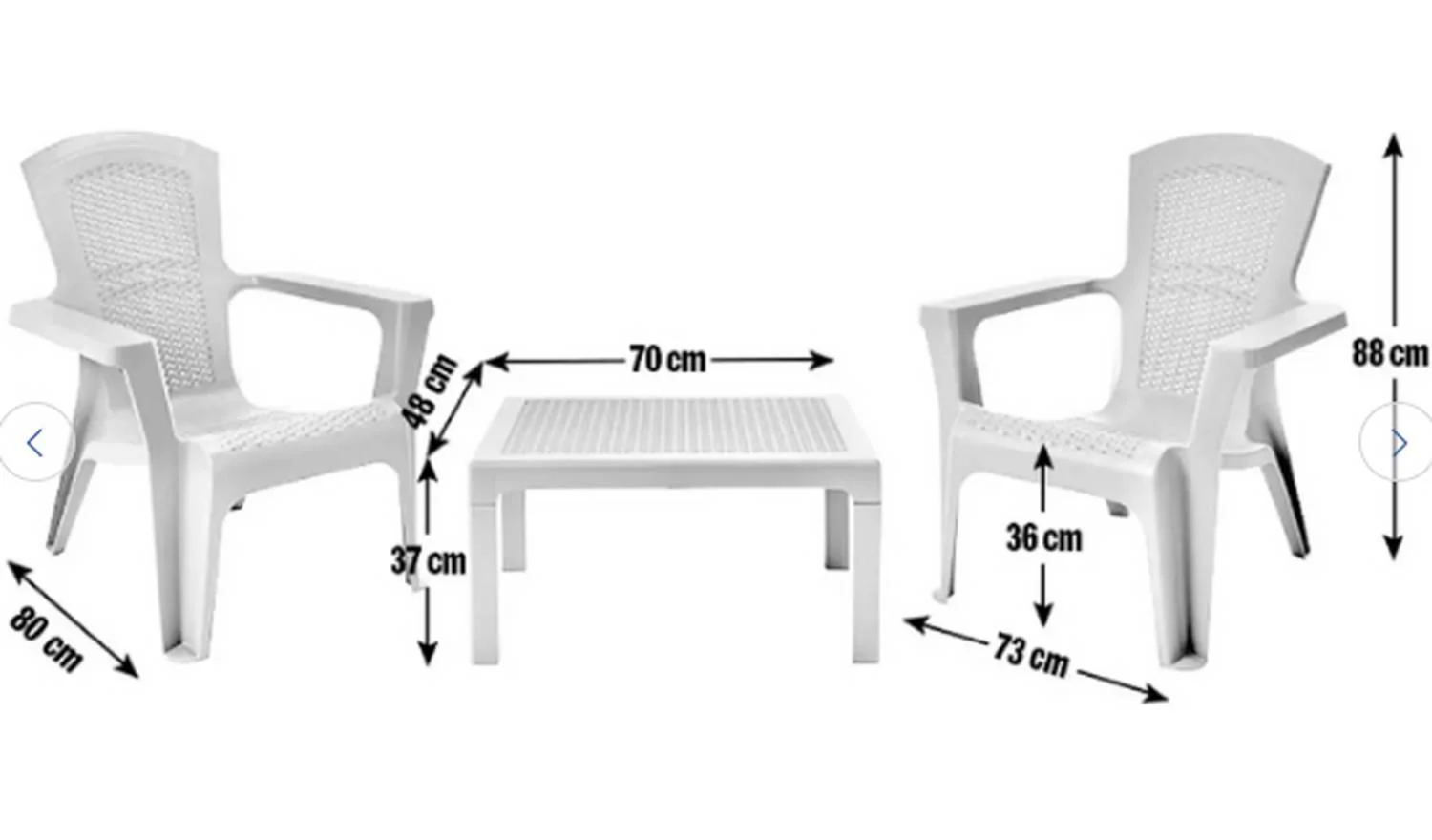 Bica Baltimore Stackable Garden Bistro Set Green Outdoor Patio Furniture - Image 3