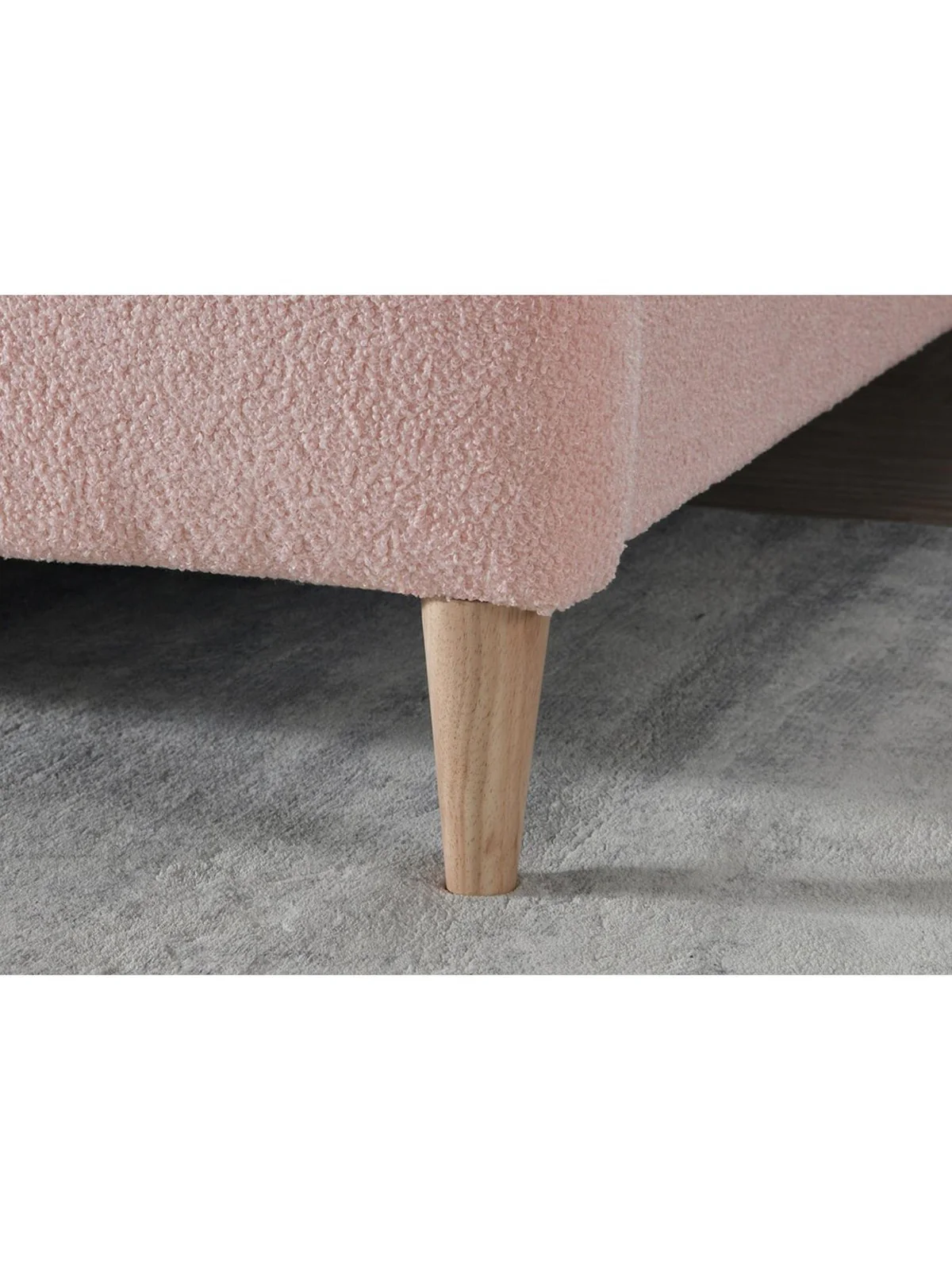 Birlea Otley Cosy Upholstered Bed Double Pink Teddy Bear Fabric - Image 4