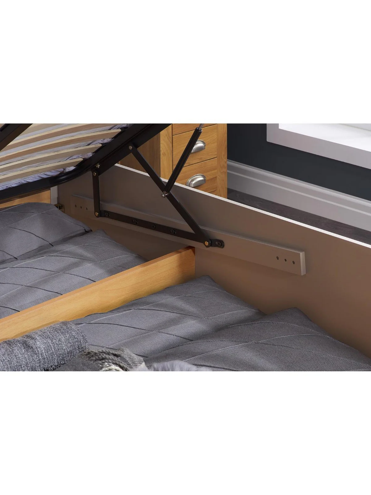 Birlea Phoenix Ottoman Bed Grey | Storage Bed | Sprung Slats | Double - Image 5