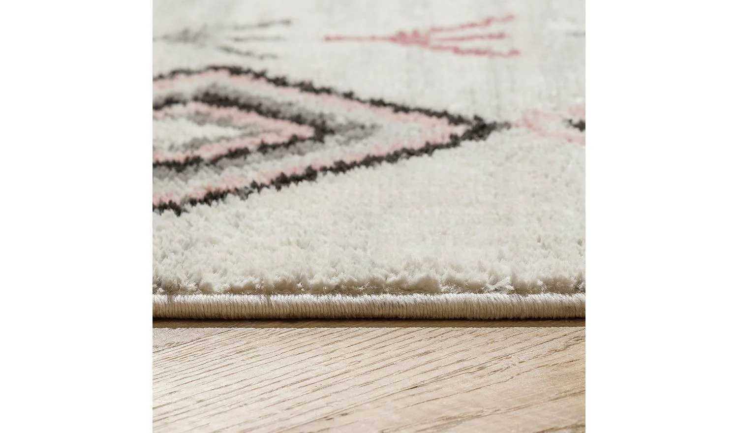 Blush Pink Cut Pile Rug 120x170cm Soft Living Room Bedroom Floor - Image 3