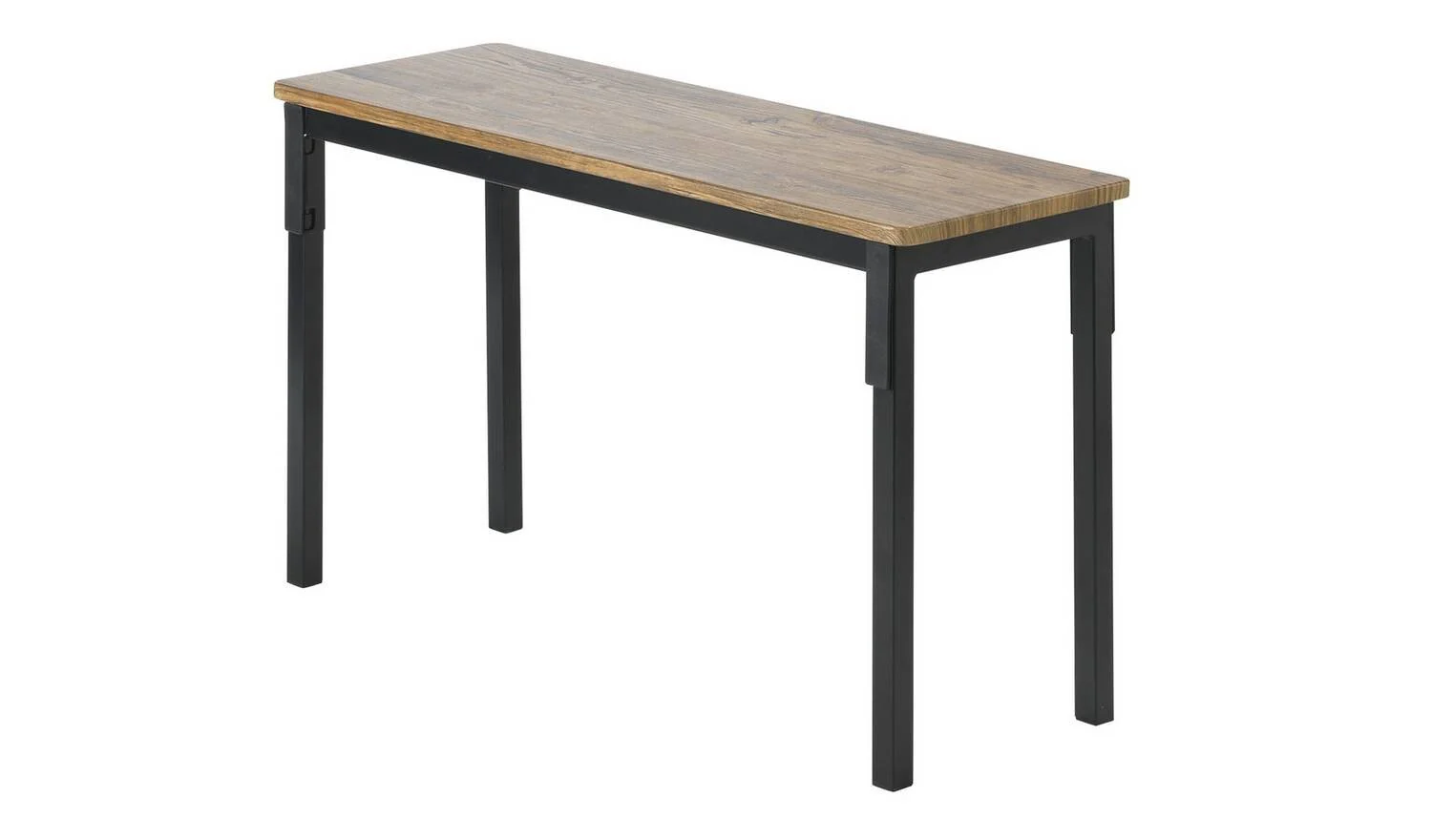 Bolitzo Oak Dining Table & 2 Black Benches For Family Dining Room - Image 4
