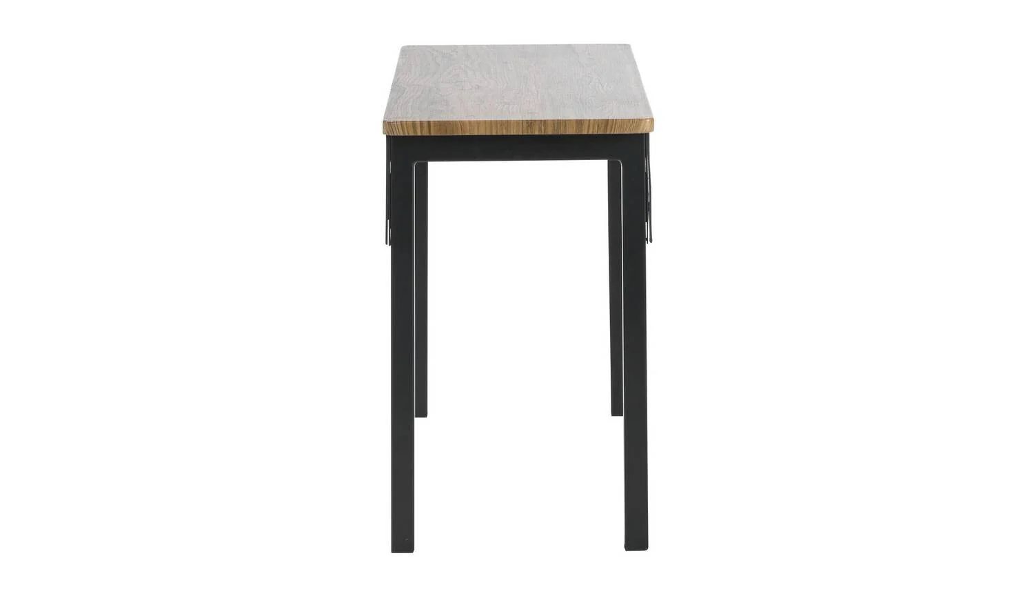 Bolitzo Oak Dining Table & 2 Black Benches For Family Dining Room - Image 7