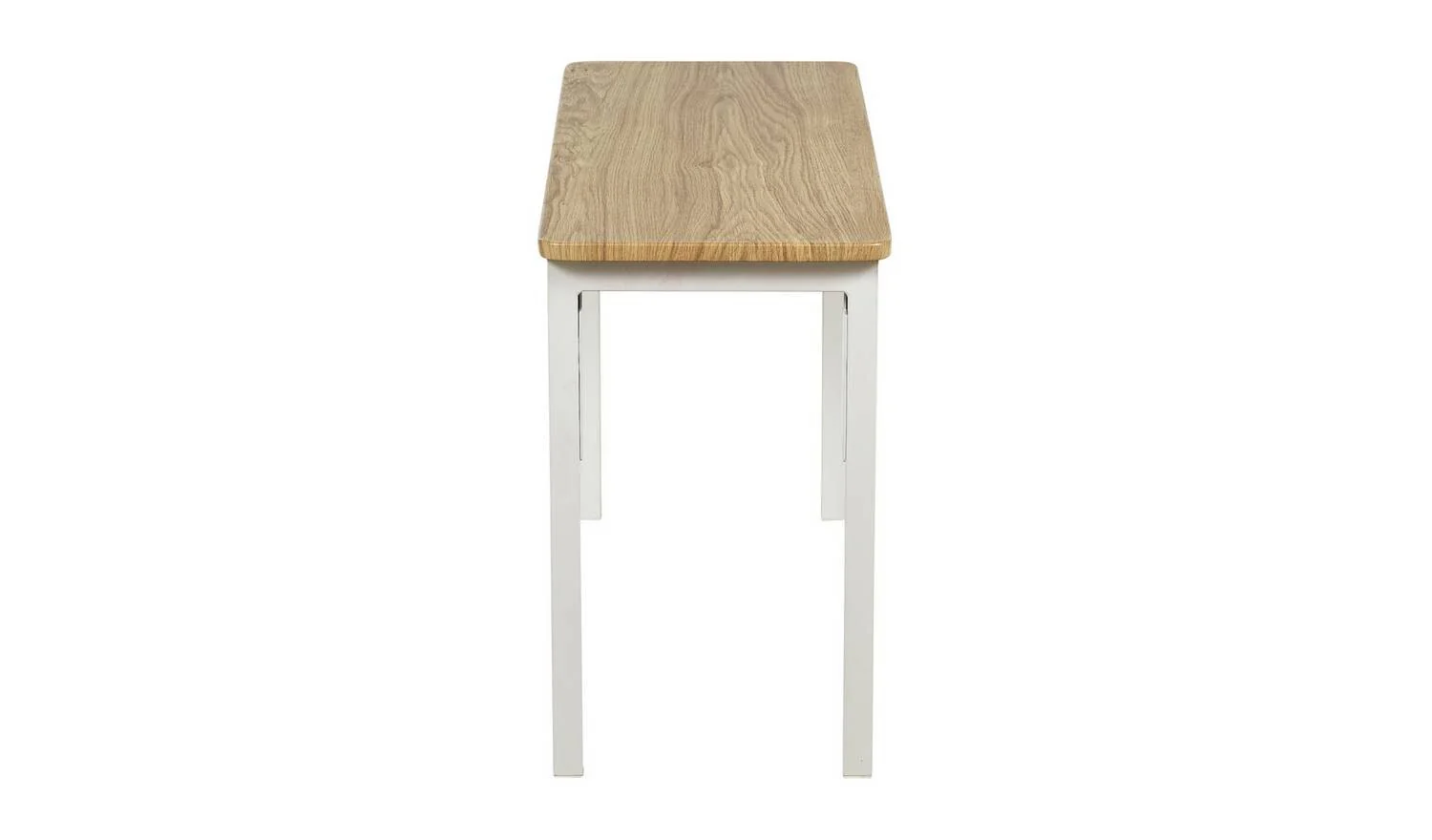 Bolitzo Oak Dining Table & 2 White Benches For Small Spaces - Image 10