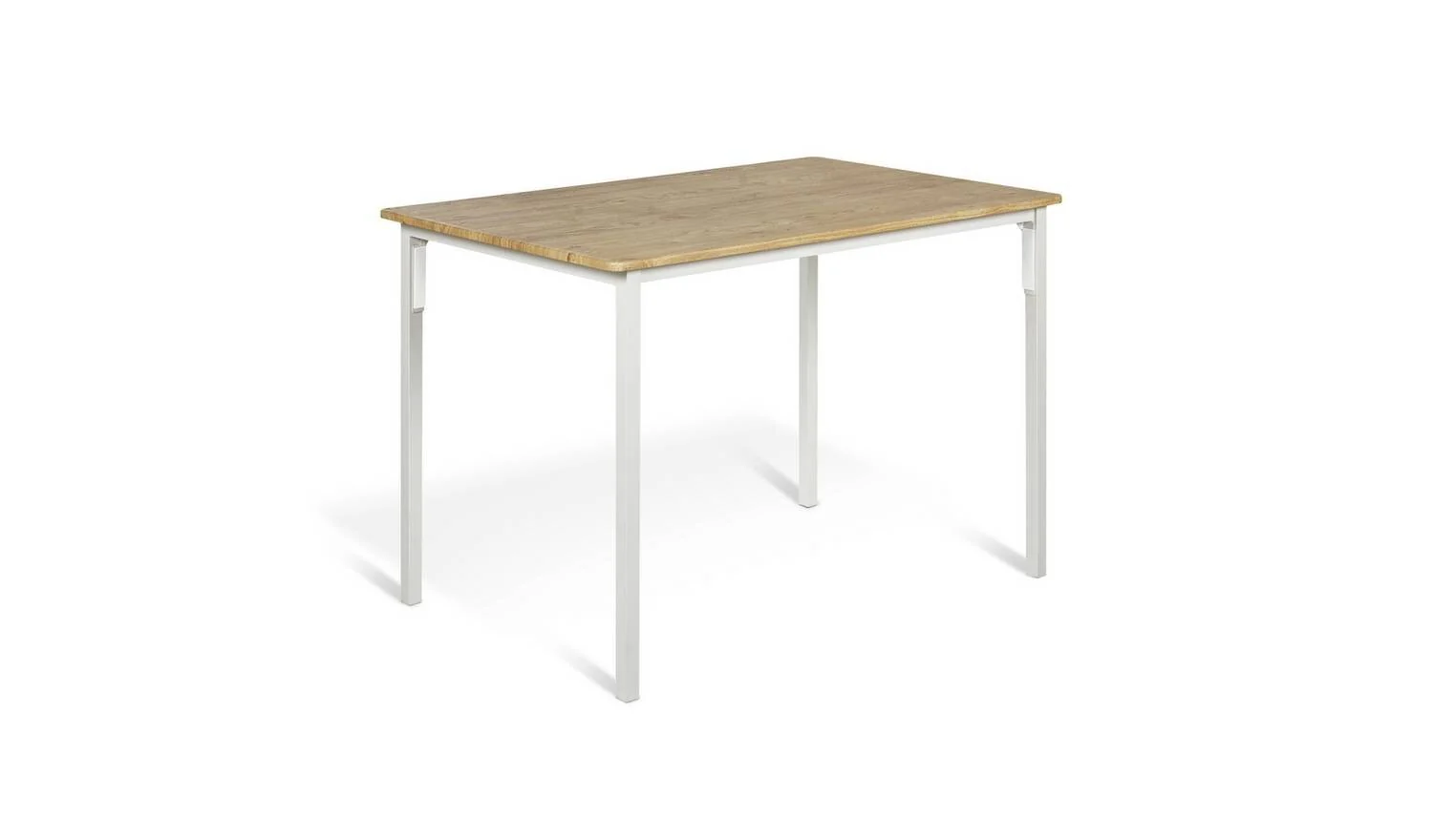 Bolitzo Oak Dining Table & 2 White Benches For Small Spaces - Image 11