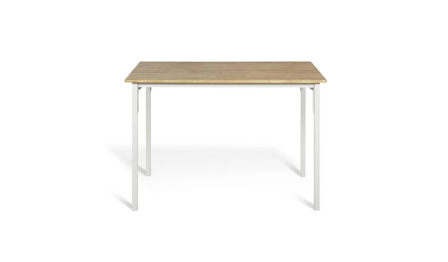 Bolitzo Oak Dining Table & 2 White Benches For Small Spaces - Image 7