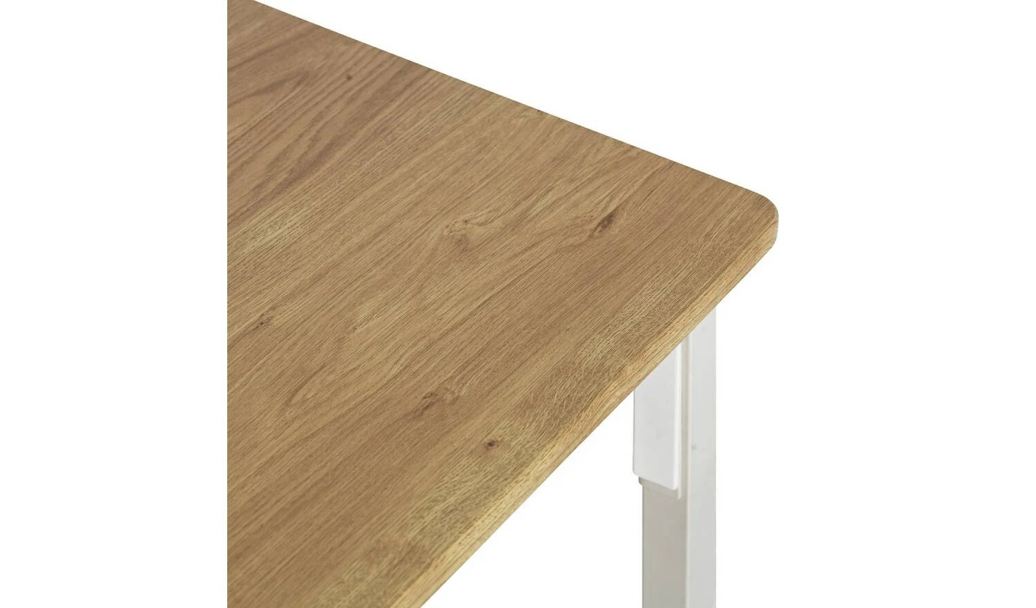 Bolitzo Oak Dining Table & 2 White Benches For Small Spaces - Image 8