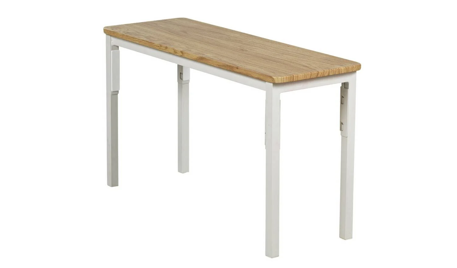 Bolitzo Oak Dining Table & 2 White Benches For Small Spaces - Image 9