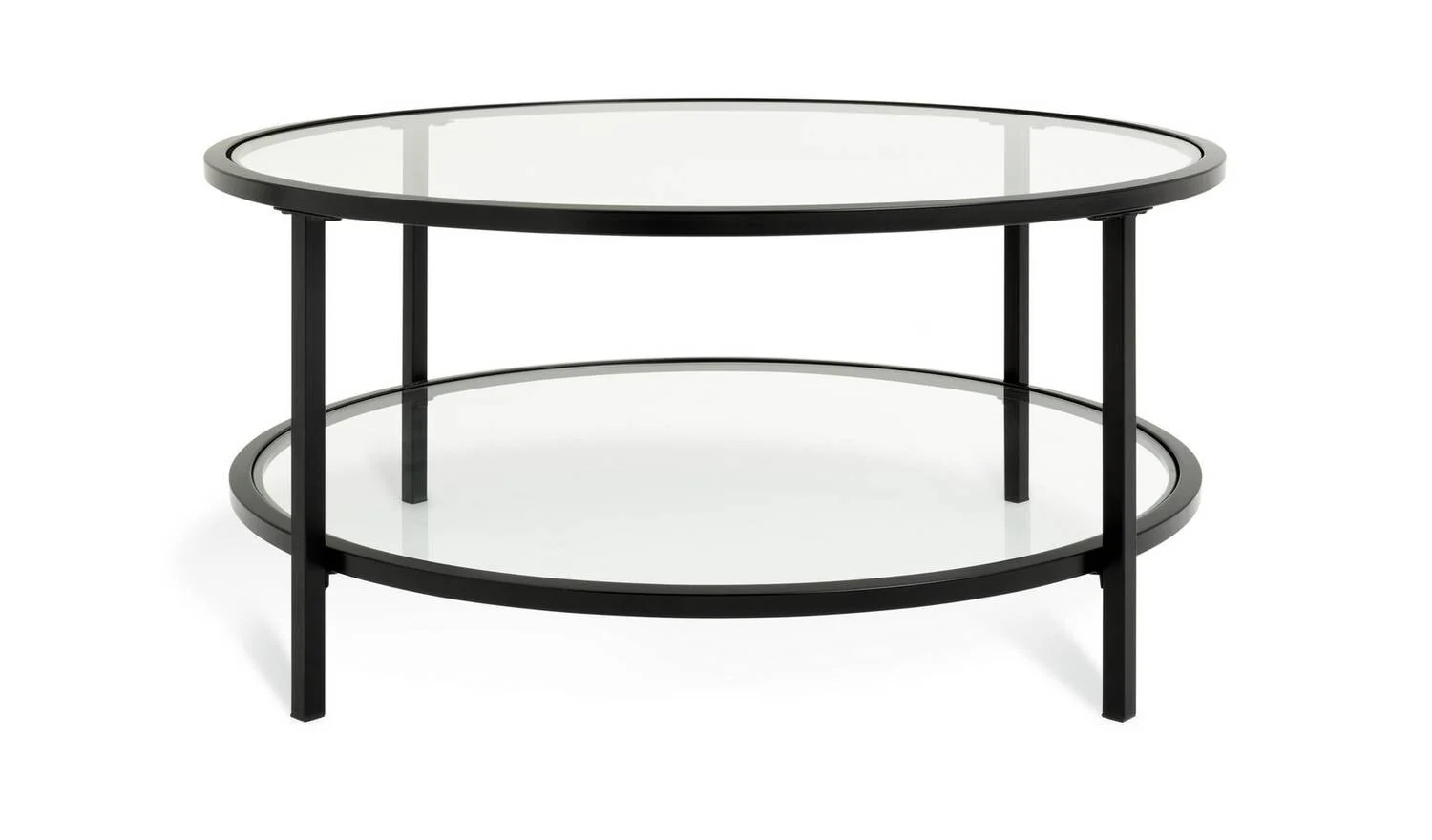 Boutique Round Coffee Table Black Modern Living Room Furniture Design - Image 3