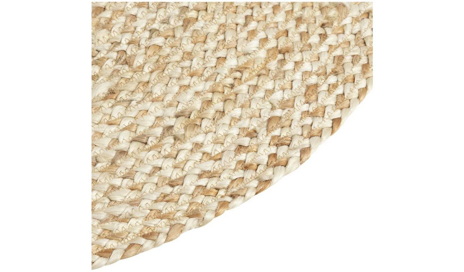 Braided Round Natural Jute Flatweave Rug 100cm Neutral Colour Natural - Image 4